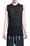 Rick Owens Relaxed-fit Black Tank Top With Unique Draping In Black