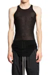 Rick Owens Men Knitted Tank Top In Black