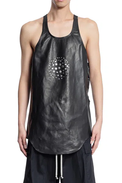 Rick Owens Black Porterville Orb Leather Tank Top