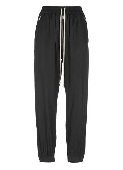 Rick Owens Tapered Black Viscose Blend Track Pants