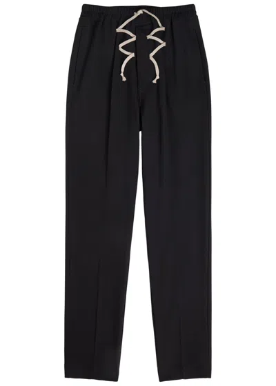Rick Owens Tapered-leg Wool Trousers In Black