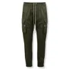 Rick Owens Tapered Olive Green Cargo Pants With Elasticated Waistband In Green