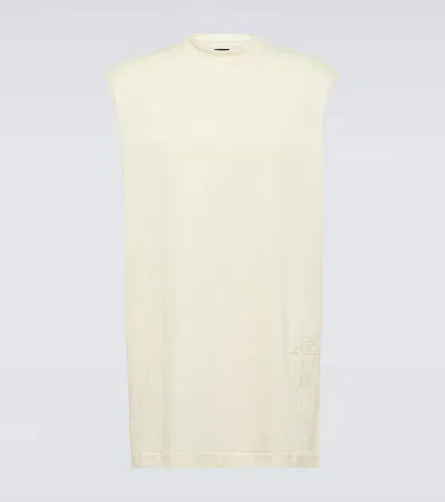 Rick Owens Tarp Cotton Jersey T-shirt In White