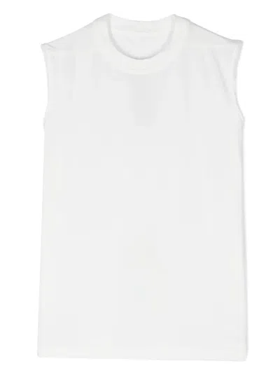 Rick Owens Kids' Tarp Cotton Sleeveless T-shirt In White