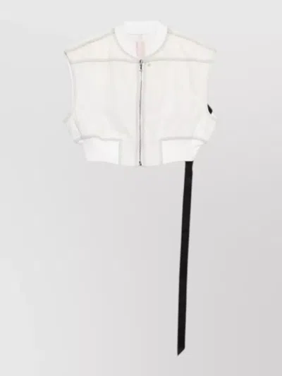 Rick Owens Tatlin Sleeveless Cropped Bomber Drkshdw In White