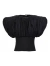 Rick Owens Tatlin Wide-shoulders Crop Top In Black