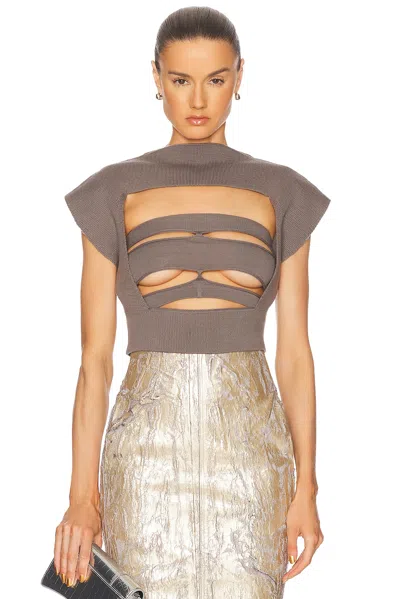 Rick Owens Tatlin Top In Brown