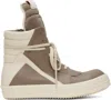 Rick Owens Taupe & Off-white Hollywood Geobasket Sneakers In 6411 Flesh/milk/milk