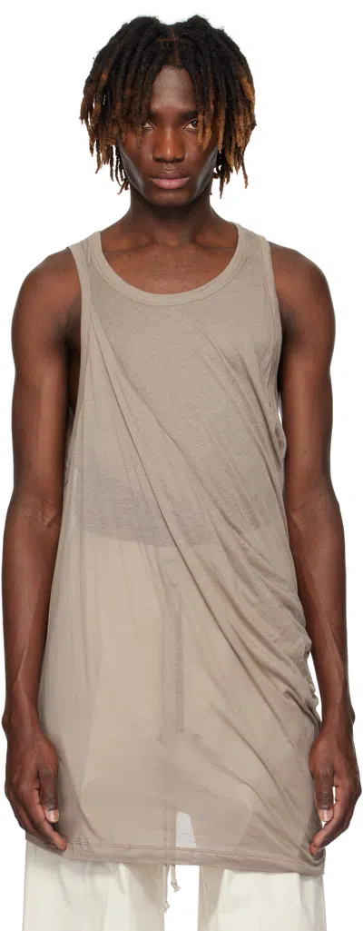 Rick Owens Taupe Hollywood Anthem Tank Top In 64 Flesh