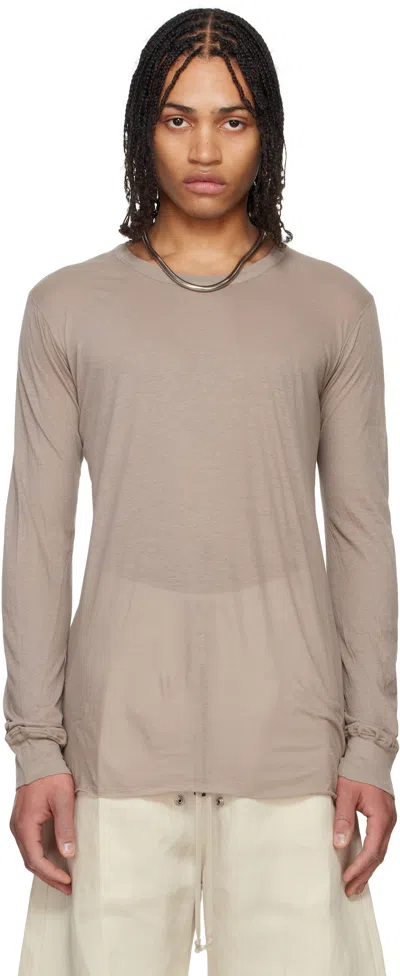 Rick Owens Taupe Hollywood Basic Ls T-shirt In 64 Flesh