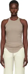 Rick Owens Taupe Hollywood Basic Rib Tank Top In 64 Flesh