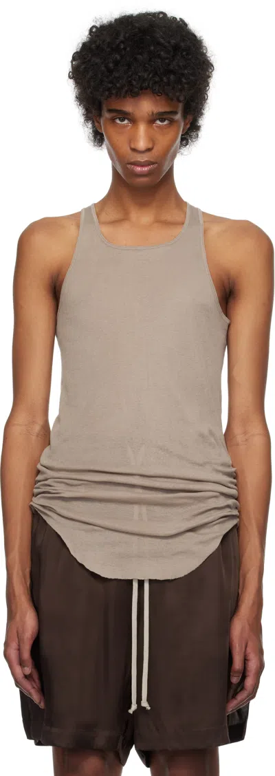 Rick Owens Taupe Hollywood Basic Rib Tank Top In 64 Flesh