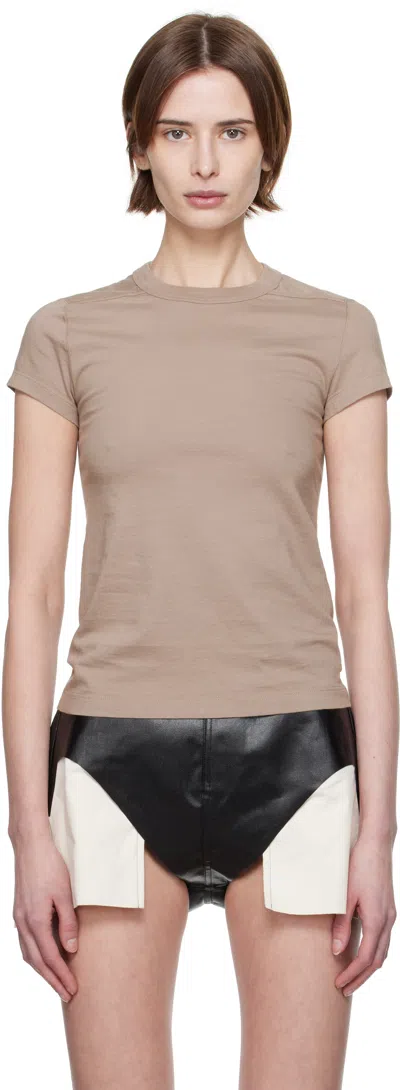 Rick Owens Taupe Hollywood Cropped Level T-shirt In 64 Flesh