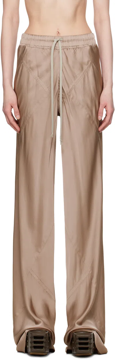 Rick Owens Taupe Hollywood Drawstring Bias Lounge Pants In 64 Flesh