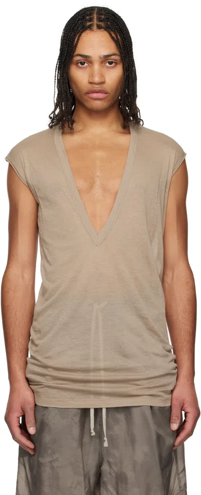 Rick Owens Taupe Hollywood Dylan T-shirt In 64 Flesh
