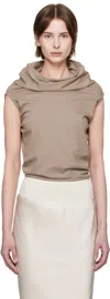Rick Owens Taupe Hollywood Jersey Shroud Top In 64 Flesh