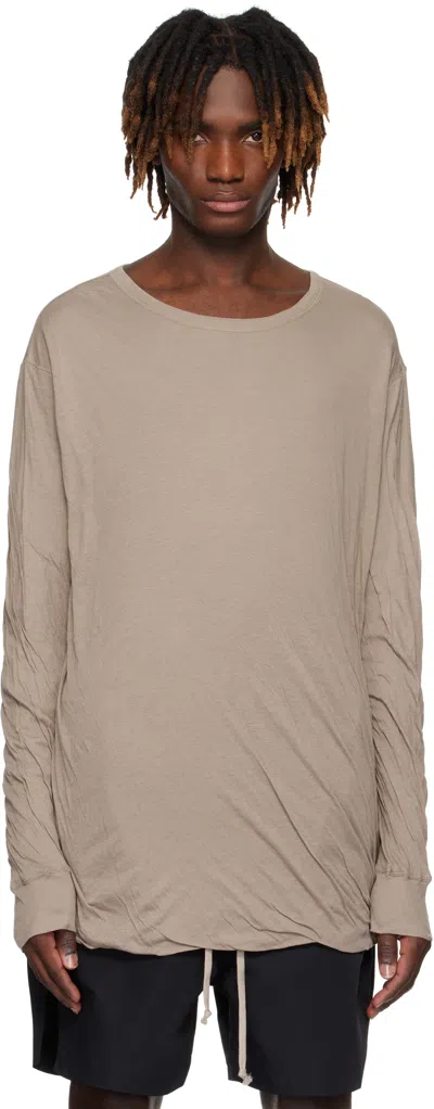 Rick Owens Taupe Hollywood Jumbo Double Ls T-shirt In 64 Flesh