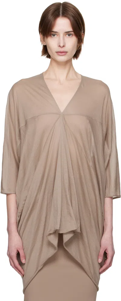Rick Owens Taupe Hollywood Kite Blouse In 64 Flesh