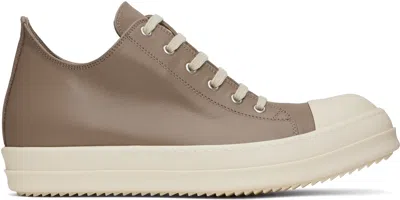 Rick Owens Taupe Hollywood Low Sneaks Trainers In 6411 Flesh/milk/milk