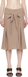 Rick Owens Taupe Hollywood Strutter Midi Skirt In 64 Flesh