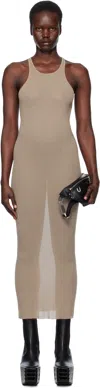 Rick Owens Taupe Hollywood Tank Maxi Dress In 64 Flesh