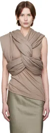 Rick Owens Taupe Hollywood Triple Donut Top In 64 Flesh