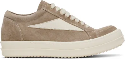 Rick Owens Taupe Hollywood Vintage Sneakers In 6411 Flesh/milk