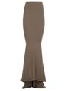 Rick Owens Taupe Knit Midi Skirt Dresses Brown