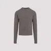 Rick Owens Gray Hollywood Round Neck Sweater In Taupe
