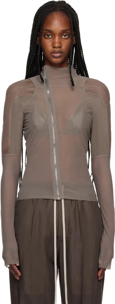 Rick Owens Taupe Temple Combo Gary Jacket In Purple