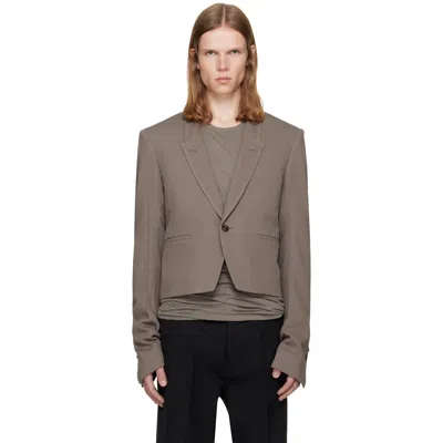 Rick Owens Taupe Tower Alice Jkt Blazer In Brown