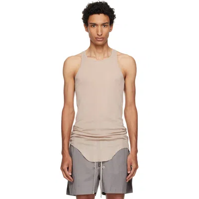 Rick Owens Taupe Tower Basic Rib Tank Top In Neutral