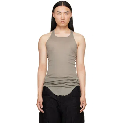 Rick Owens Taupe Tower Basic Rib Tank Top In Gray