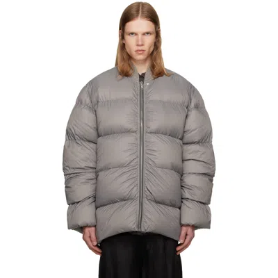 Rick Owens Taupe Tower Classic Flight Down Jacket In Gray