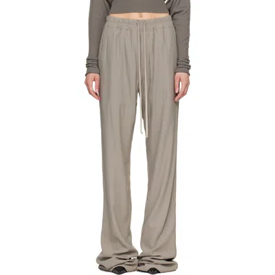 Rick Owens Taupe Tower Dietrich Drawstring Lounge Pants In Gray