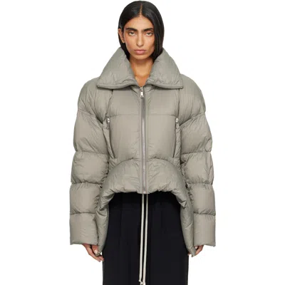 Rick Owens Taupe Tower Draculimo Down Jacket In Gray
