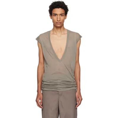 Rick Owens Taupe Tower Dylan T-shirt In Brown