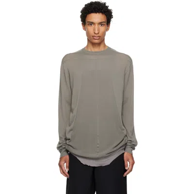 Rick Owens Taupe Tower Oversized Level Sweater In Gray