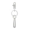 Rick Owens Teardrop Brushed-finish Keychain In White