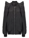 Rick Owens Womens Tec Flight Two-slip-pockets Shell Jacket Black