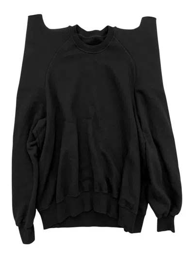 Pre-owned Rick Owens Tec Shoulder Pagoda Jumbo Crewneck In Black