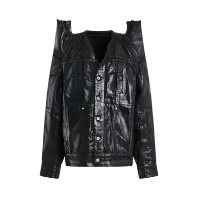 Rick Owens Tec Worker Denim Jacket In 09 Black