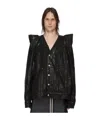 Rick Owens Black Tec Worker Denim Jacket In Black