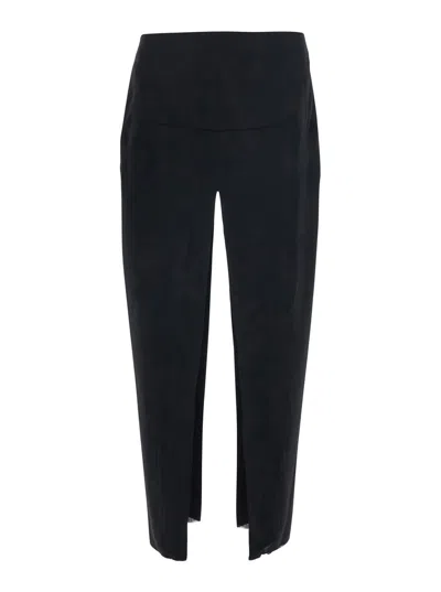 Rick Owens Tech Fabric Sliced Mini Skirt For Women In Black