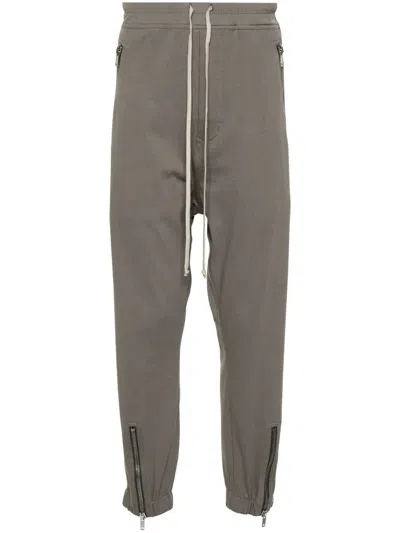 Rick Owens Tectual Organic-cotton Track Pants In Grey