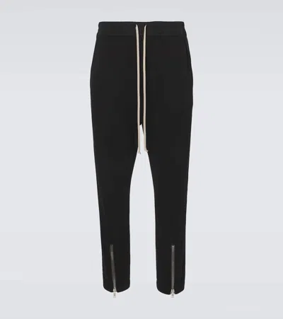 Rick Owens Tecuatl Cotton Jersey Terry Sweatpants In Black
