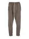 Rick Owens Tecuatl Grey Pants With Elastic Waist With Drawstring And Zip At The Ankles In Cotton Man In Grey