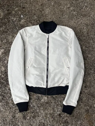 Pre-owned Rick Owens Tecuatl Reversible Bomber In White