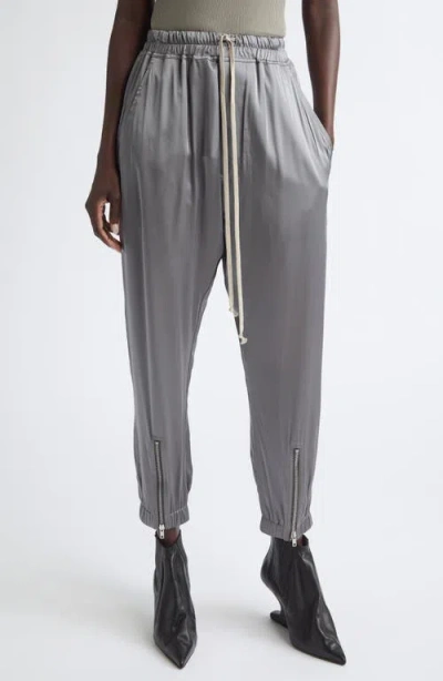 Rick Owens Tecuatl Satin Track Pants In Transparent