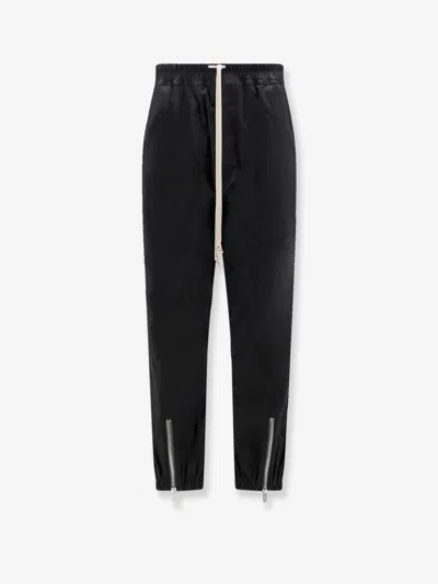 Rick Owens Tecuatl Track Cotton Blend Pants In Black